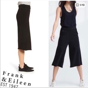 Frank & Eileen Black Cropped Wide-Leg Pants